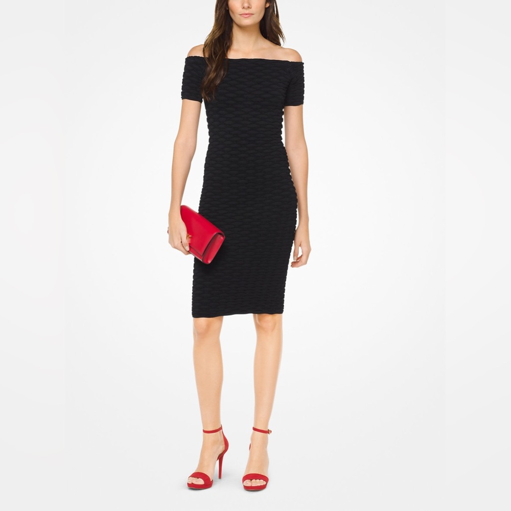 Michael Michael Kors Stretch-Viscose Off-the-Shoulder Dress